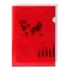 Pochette coin liderpapel polypropylène 180 microns a4 210x297mm capacité 20f coloris rouge transparent