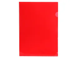Pochette coin liderpapel polypropylène 180 microns a4 210x297mm capacité 20f coloris rouge transparent