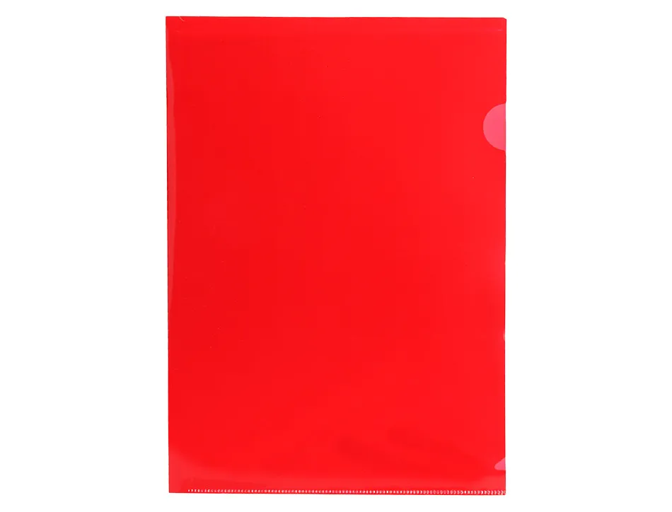 Pochette coin liderpapel polypropylène 180 microns a4 210x297mm capacité 20f coloris rouge transparent