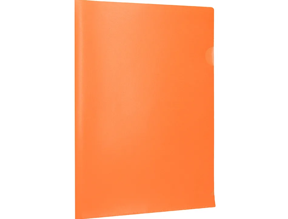 Pochette coin liderpapel polypropylene 180 microns a4 210x297mm capacite 20f coloris orange fluo