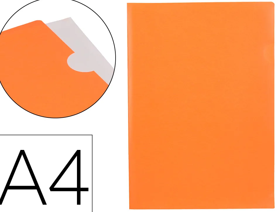 Pochette coin liderpapel polypropylene 180 microns a4 210x297mm capacite 20f coloris orange fluo