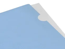 Pochette coin liderpapel polypropylene 180 microns a4 210x297mm capacite 20f coloris bleu ciel opaque