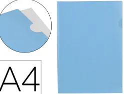 Pochette coin liderpapel polypropylene 180 microns a4 210x297mm capacite 20f coloris bleu ciel opaque