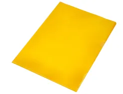 Pochette coin q-connect polypropylène grainé économique 12/100e coloris jaune transparent boîte 100 unités