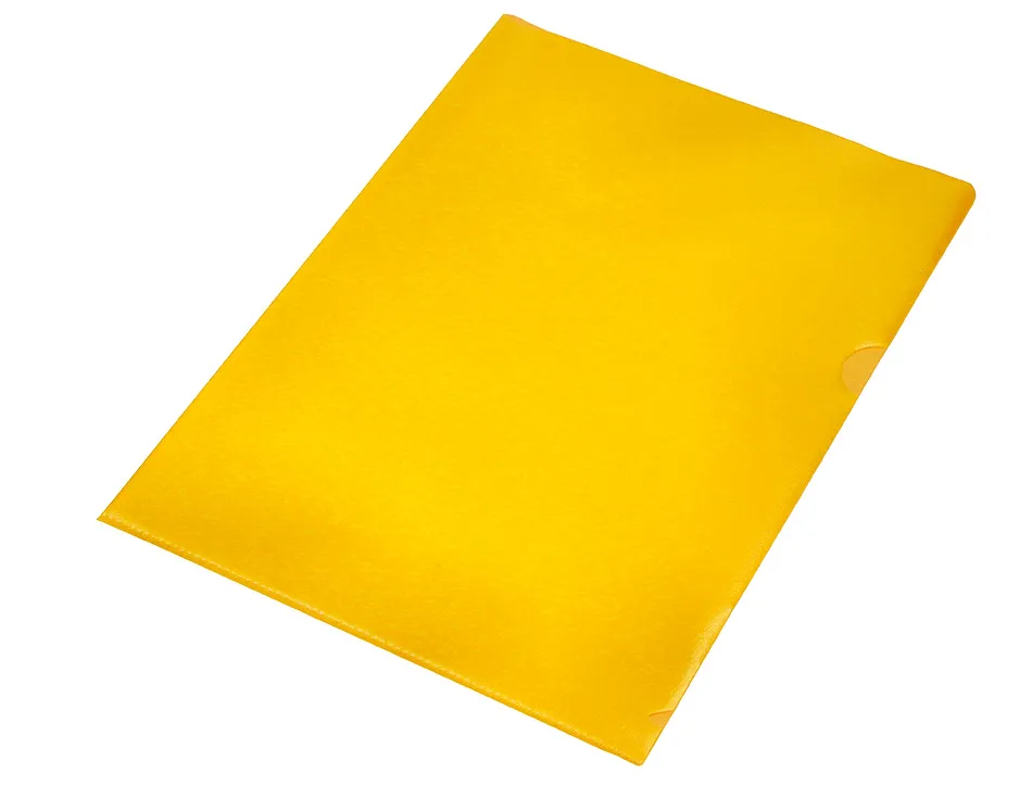 Pochette coin q-connect polypropylène grainé économique 12/100e coloris jaune transparent boîte 100 unités