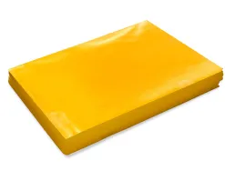 Pochette coin q-connect polypropylène grainé économique 12/100e coloris jaune transparent boîte 100 unités