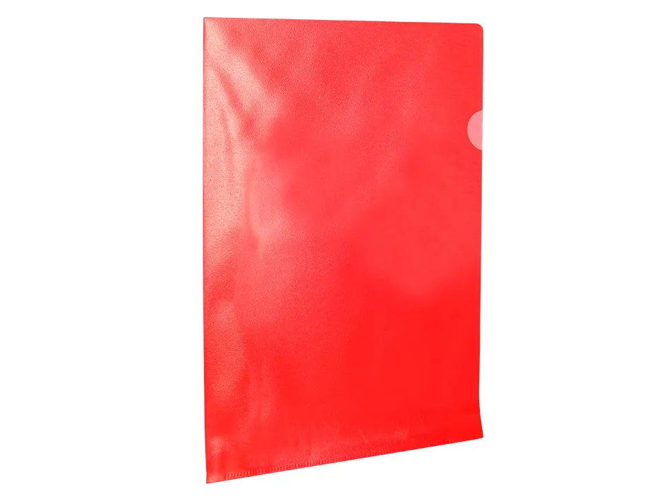 Pochette coin q-connect polypropylène grainé économique 12/100e coloris rouge transparent boîte 100 unités