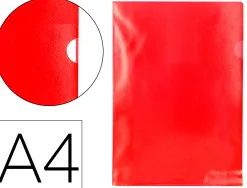 Pochette coin q-connect polypropylène grainé économique 12/100e coloris rouge transparent boîte 100 unités