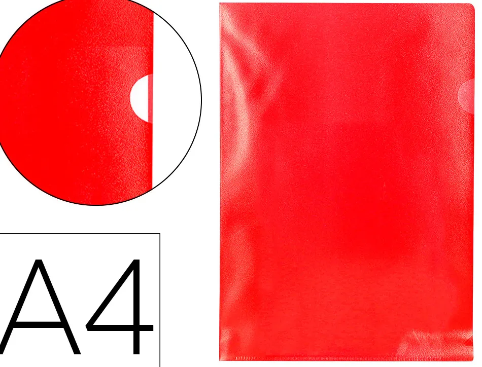Pochette coin q-connect polypropylène grainé économique 12/100e coloris rouge transparent boîte 100 unités