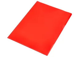 Pochette coin q-connect polypropylène grainé économique 12/100e coloris rouge transparent boîte 100 unités