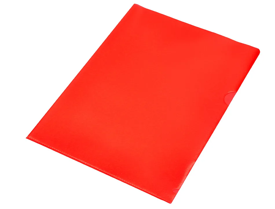 Pochette coin q-connect polypropylène grainé économique 12/100e coloris rouge transparent boîte 100 unités