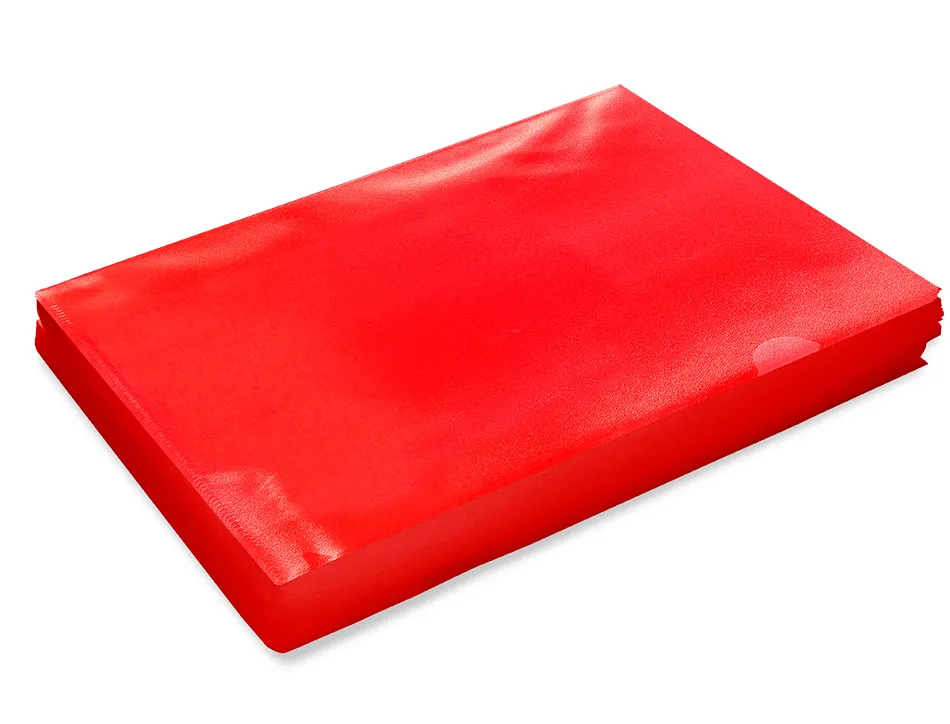 Pochette coin q-connect polypropylène grainé économique 12/100e coloris rouge transparent boîte 100 unités