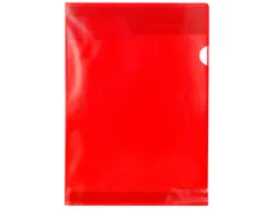 Pochette coin q-connect polypropylène grainé économique 12/100e coloris rouge transparent boîte 100 unités