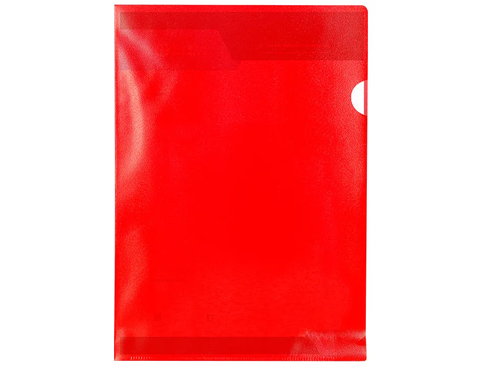 Pochette coin q-connect polypropylène grainé économique 12/100e coloris rouge transparent boîte 100 unités