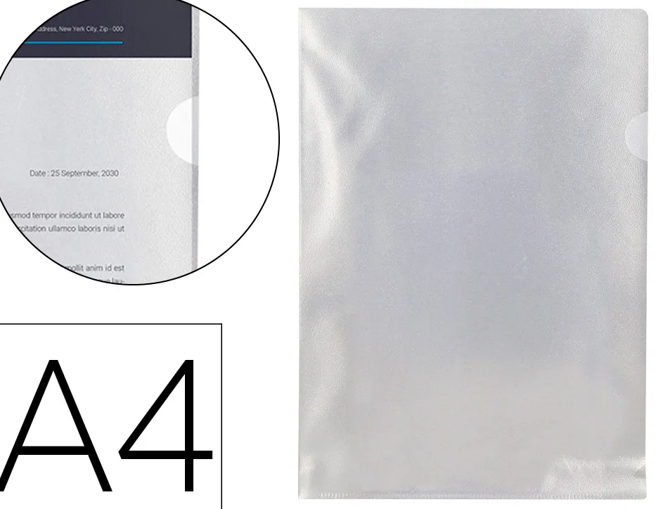 Pochette coin q-connect polypropylène grainé économique 12/100e incolore transparent sachet 10 unités