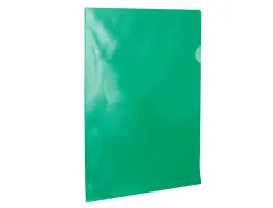 Pochette coin q-connect polypropylène grainé économique 12/100e coloris vert transparent boîte 100 unités