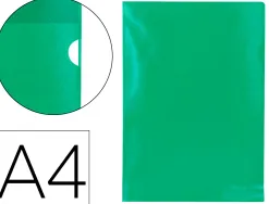 Pochette coin q-connect polypropylène grainé économique 12/100e coloris vert transparent boîte 100 unités