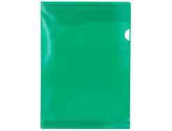 Pochette coin q-connect polypropylène grainé économique 12/100e coloris vert transparent boîte 100 unités