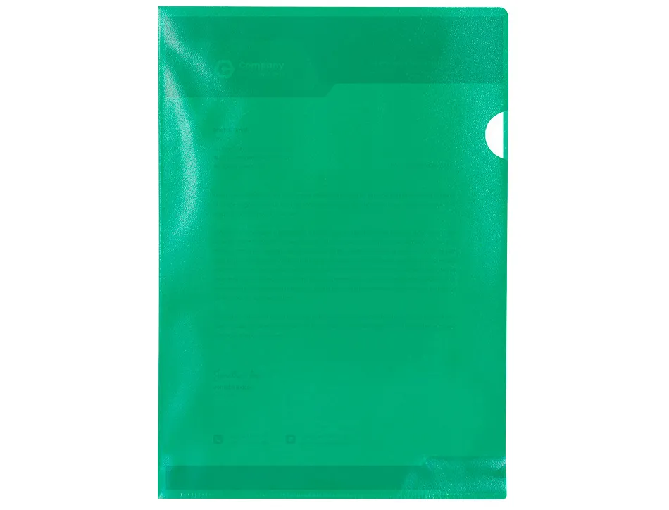 Pochette coin q-connect polypropylène grainé économique 12/100e coloris vert transparent boîte 100 unités