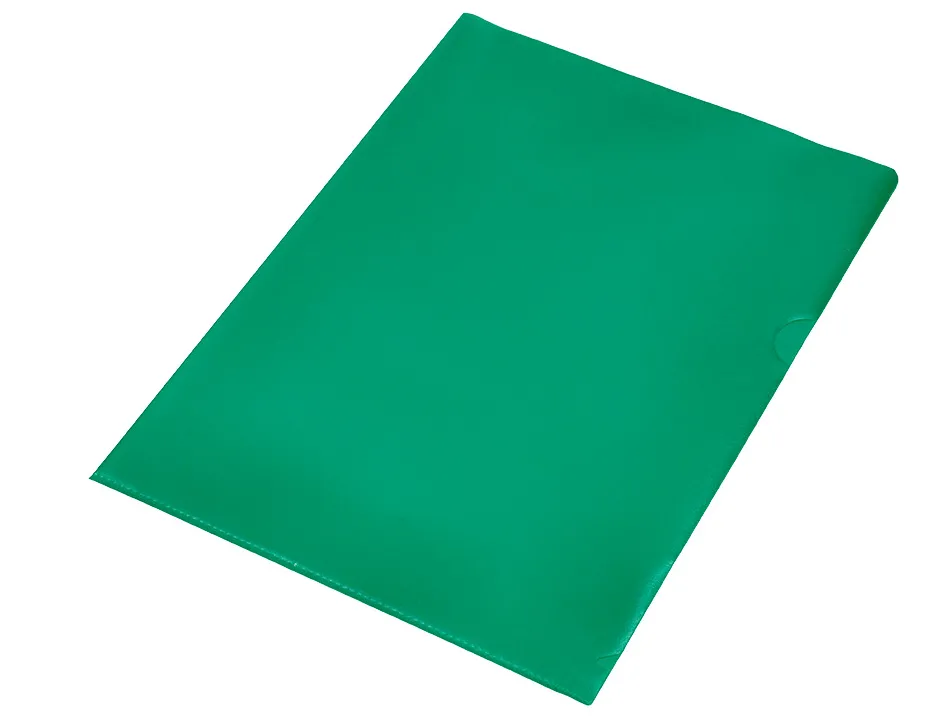 Pochette coin q-connect polypropylène grainé économique 12/100e coloris vert transparent boîte 100 unités