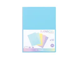 Pochette coin viquel rainbow pastel polpropylene a4 coloris assortis lot 10 unites