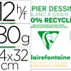 Pochette dessin grain 100% recycl 24x32cm 180gr 12f