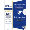 Pochette dessin grain clairefontaine a4 224gr 21x29,7cm 12f