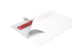 Pochette documents ci-inclus q-connect auto-adhesive transparente 165x122mm texte anglais paquet 100 unites