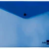 Pochette enveloppe liderpapel polypropylène 180 microns a5 210x148mm 50f fermeture bouton résistant transparent bleu