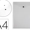 Pochette enveloppe liderpapel polypropylene 180 microns a4 297x210mm avec soufflet 300f fermeture bouton transparent