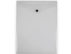 Pochette enveloppe liderpapel polypropylene 180 microns a4 297x210mm avec soufflet 300f fermeture bouton transparent