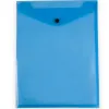 Pochette enveloppe liderpapel polypropylene 180 microns a4 297x210mm avec soufflet fermeture bouton bleu