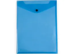Pochette enveloppe liderpapel polypropylene 180 microns a4 297x210mm avec soufflet fermeture bouton bleu