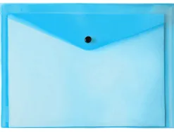 Pochette enveloppe liderpapel polypropylène 180 microns a4 297x210mm fermeture bouton résistant assortis pack 4 unités