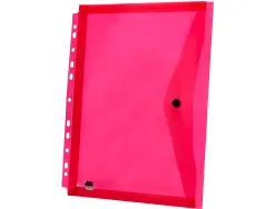 Pochette enveloppe liderpapel polypropylène 180 microns a4 210x297mm 50f résistant perforée coloris assortis pack 5u