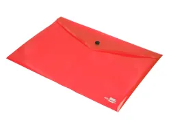 Pochette enveloppe liderpapel polypropylène 180 microns a4 297x210mm 50f fermeture bouton coloris assortis pack 5 unités