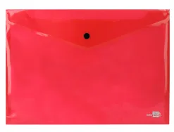 Pochette enveloppe liderpapel polypropylène 180 microns a4 297x210mm 50f fermeture bouton coloris assortis pack 5 unités