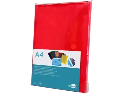 Pochette enveloppe liderpapel polypropylène 180 microns a4 297x210mm fermeture velcro coloris rouge