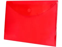 Pochette enveloppe liderpapel polypropylène 180 microns a4 297x210mm fermeture velcro coloris rouge