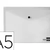 Pochette enveloppe liderpapel polypropylène 180 microns a5 210x148mm 50f fermeture bouton résistant transparent