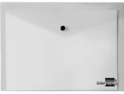 Pochette enveloppe liderpapel polypropylène 180 microns a5 210x148mm 50f fermeture bouton résistant transparent