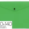 Pochette enveloppe liderpapel polypropylène 180 microns 260x140mm 50f fermeture bouton résistant transparent vert