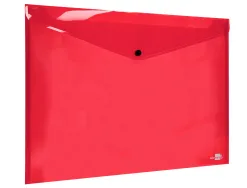 Pochette enveloppe liderpapel polypropylene 180 microns a3 420x297mm 50f fermeture bouton resistant rouge
