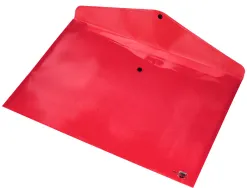 Pochette enveloppe liderpapel polypropylene 180 microns a3 420x297mm 50f fermeture bouton resistant rouge