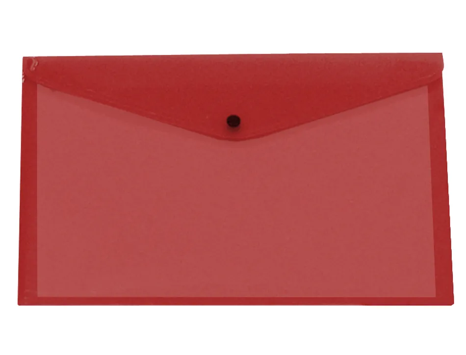 Pochette enveloppe liderpapel polypropylene 180 microns a3 420x297mm 50f fermeture bouton resistant rouge