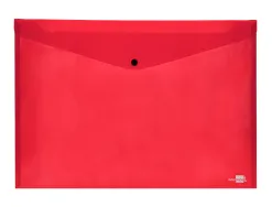 Pochette enveloppe liderpapel polypropylene 180 microns a3 420x297mm 50f fermeture bouton resistant rouge