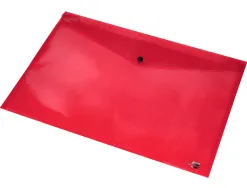 Pochette enveloppe liderpapel polypropylene 180 microns a3 420x297mm 50f fermeture bouton resistant rouge