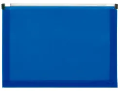 Pochette enveloppe liderpapel polypropylene 180 microns a4 210x297mm fermeture eclair bleu translucide