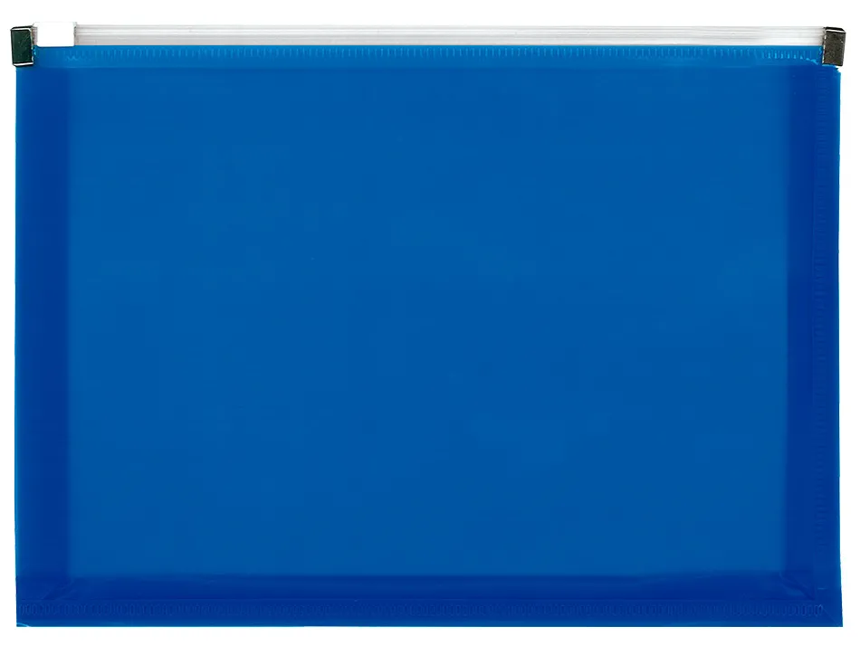 Pochette enveloppe liderpapel polypropylene 180 microns a4 210x297mm fermeture eclair bleu translucide