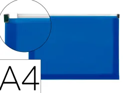 Pochette enveloppe liderpapel polypropylene 180 microns a4 210x297mm fermeture eclair bleu translucide